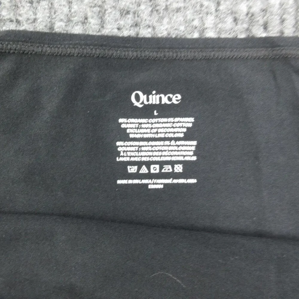 Quince Panties Womens L Black Bikini Organic Cotton Tagless 6 Pack NWOT